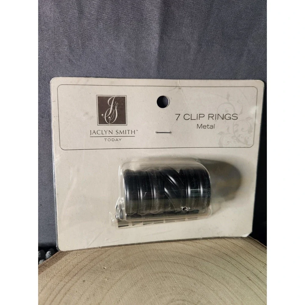 Jaclyn Smith 7 Clip Metal Curtain Panel ‎ Rings - Burnished Bronze 1.18 in~NIP